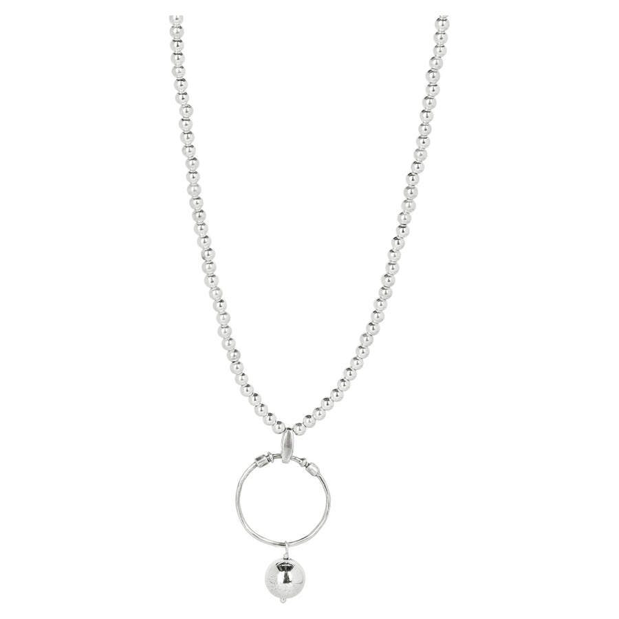 Sterling Silver Ball Chain & Dangle Pendant Necklace