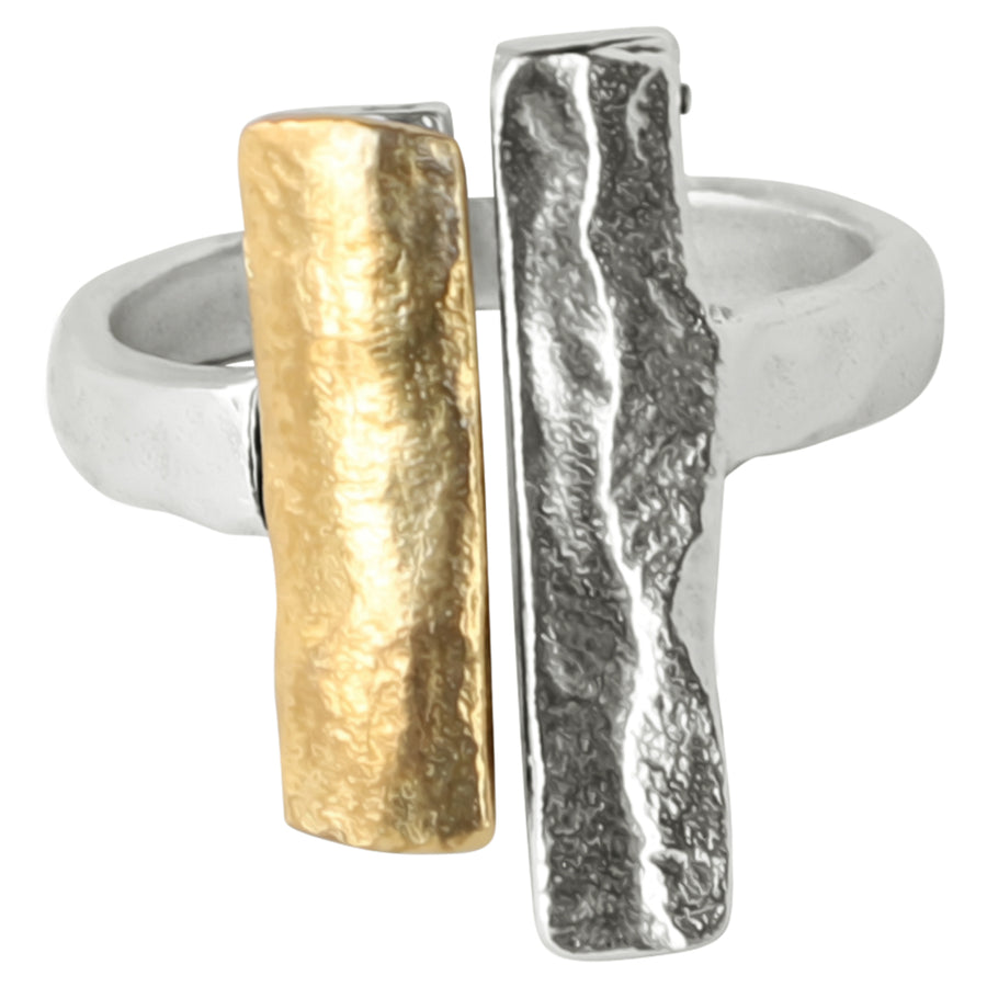 **COMING SOON (SIZE 6 ONLY)**Mixed Metal Double Bar Ring