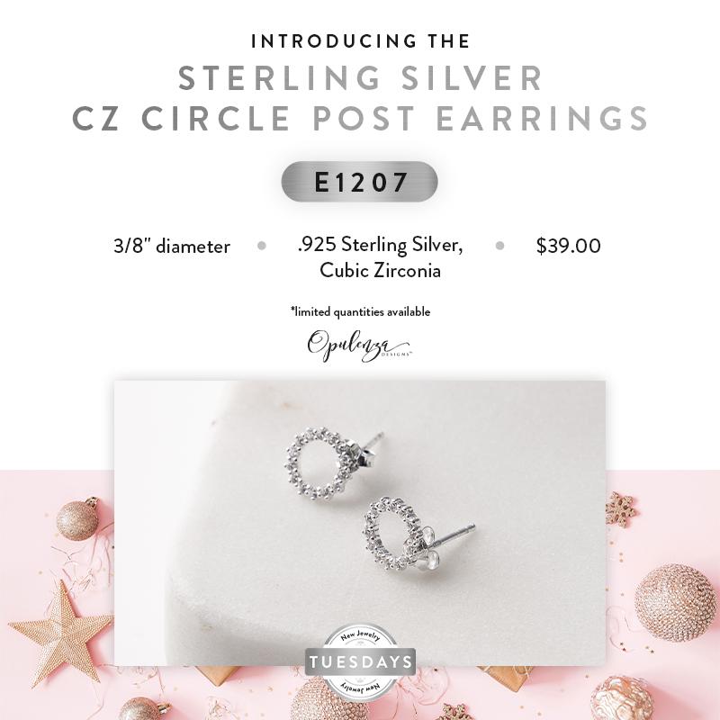 *FINAL SALE* Sterling Silver Cubic Zirconia Circle Post Earrings