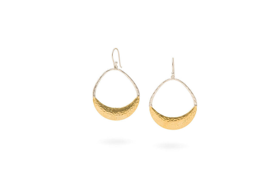 Brass Crescent Moon Earrings
