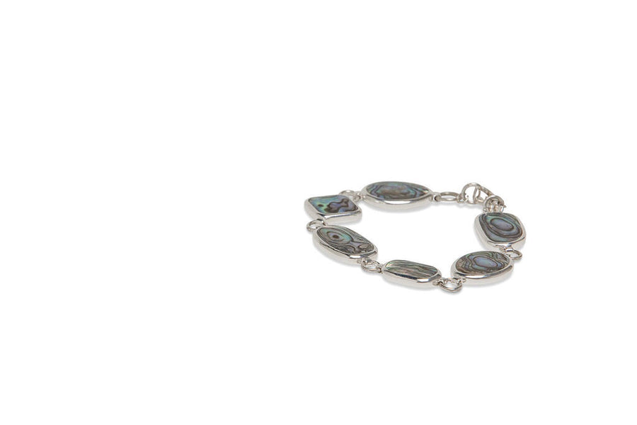 **FINAL SALE** Sterling Silver & Abalone Bracelet with Snap Lock Clasp