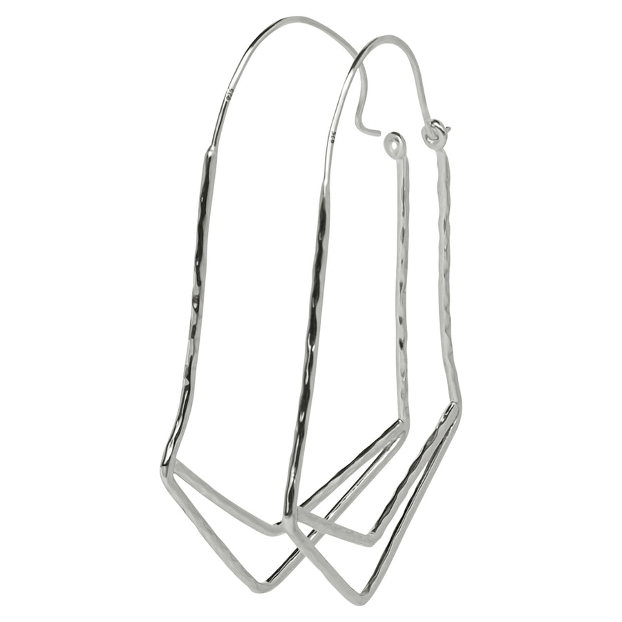 **BACKORDER (SS ONLY)** Hammered Double Triangle Basket Earrings