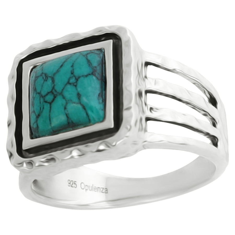 ***FINAL SALE*:**Sterling Silver Square Turquoise Howlite Ring