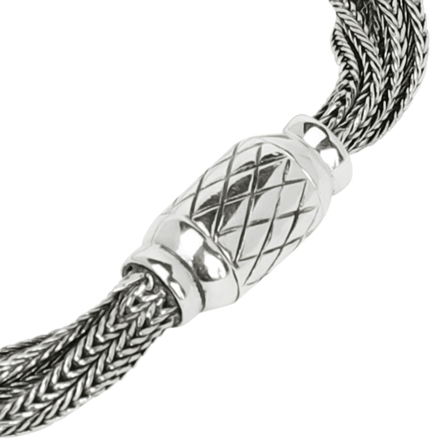 Sterling Silver Twisted Strand Magnetic Clip Bracelet