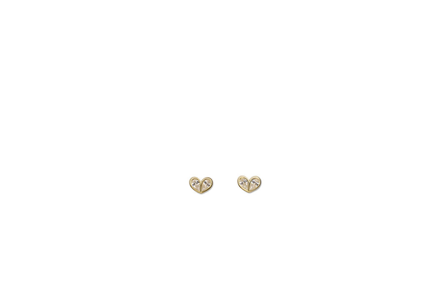 Cubic Zirconia Heart Post Earrings