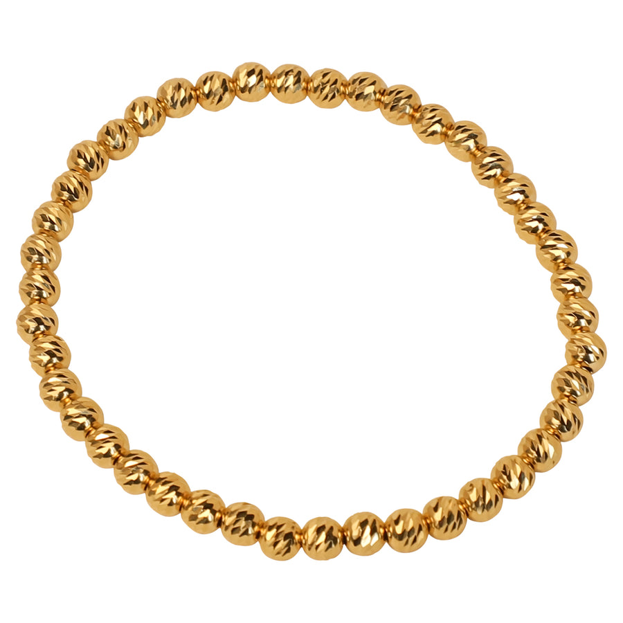 Gold Diamond Cut Stretch Bracelet