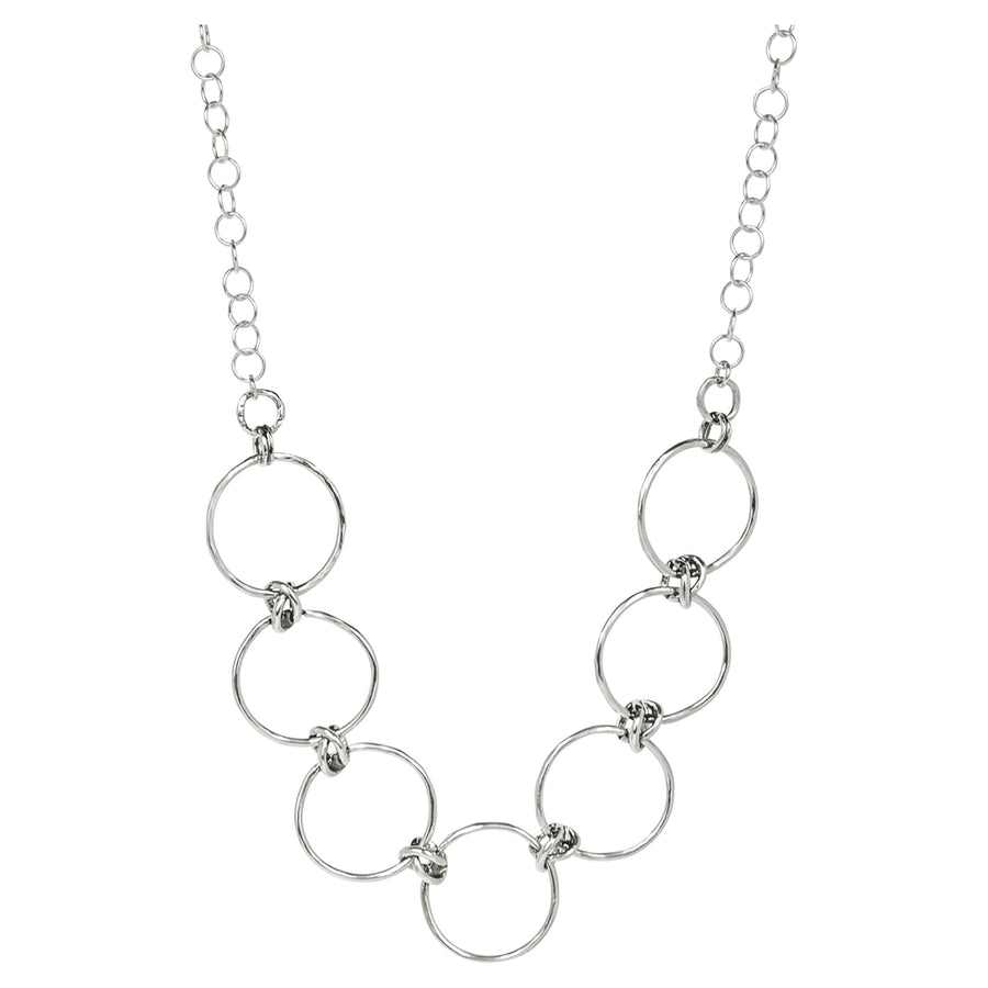 ***FINAL SALE*:**Sterling Silver Multi-Circle Chain Necklace
