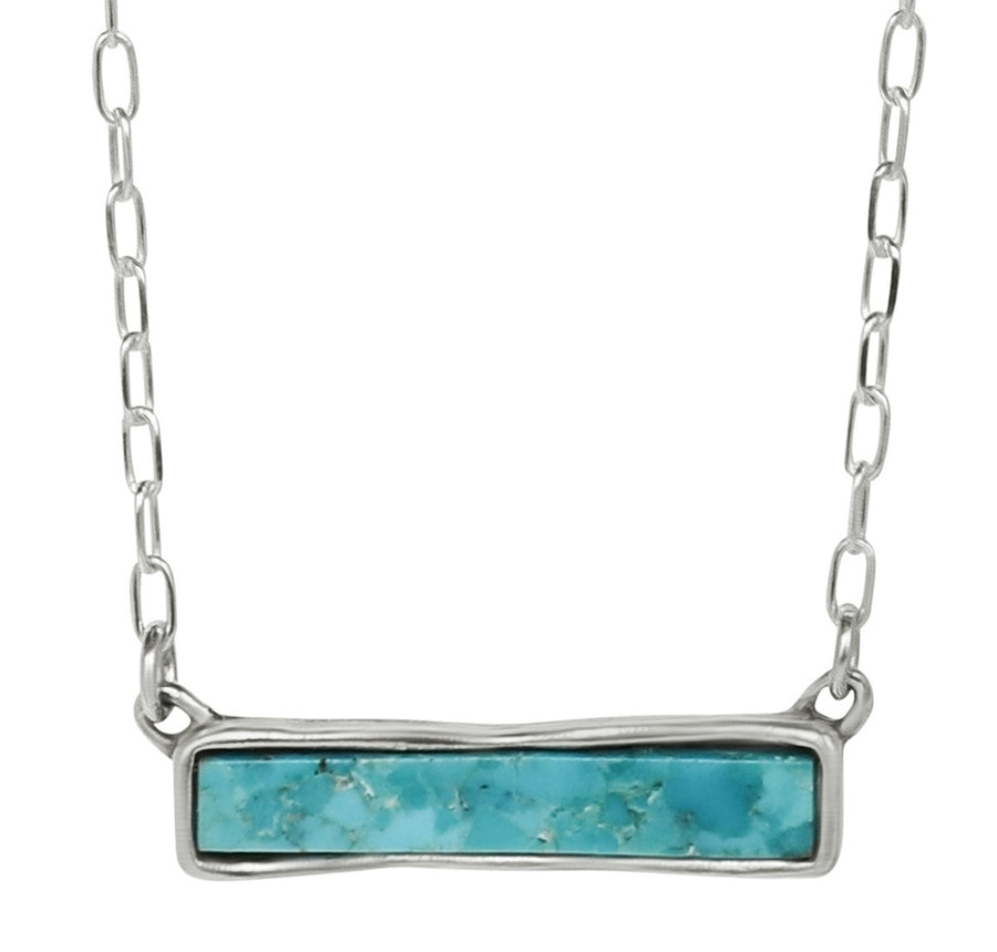 Sterling Silver & Turquoise Bar Necklace – Opulenza Designs Jewelry