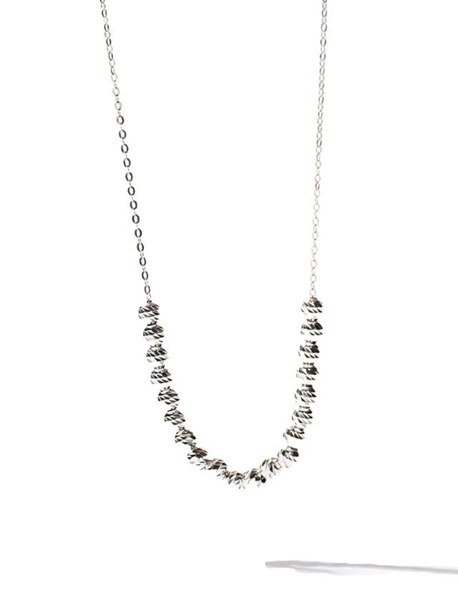 Silver Diamante Ball Long Necklace