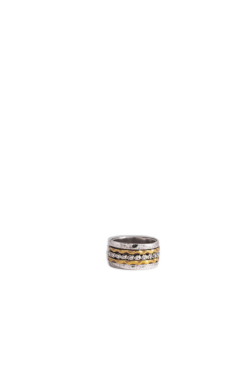 Silver & Brass Spinner Ring