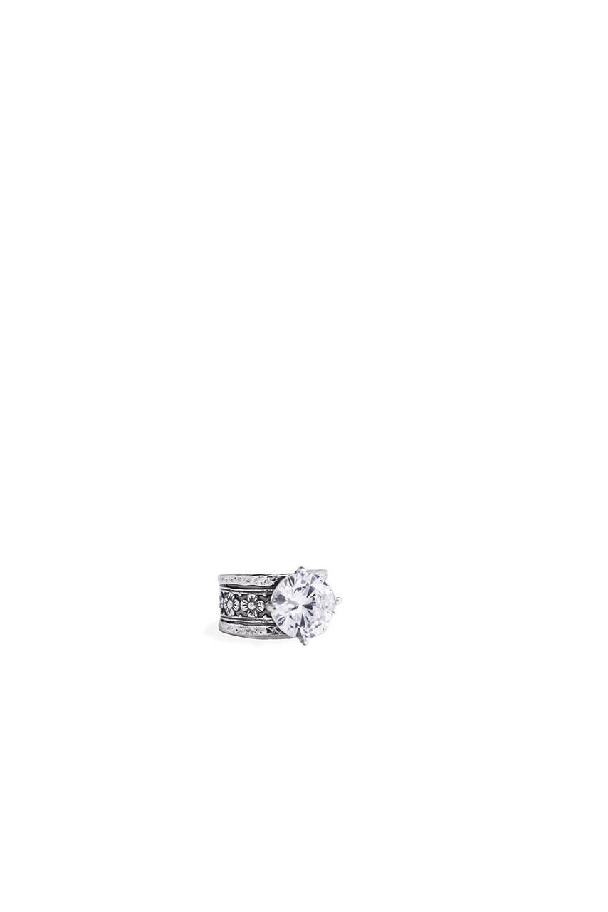 ***FINAL SALE*:**Sterling Silver Ornate Cubic Zirconia Ring