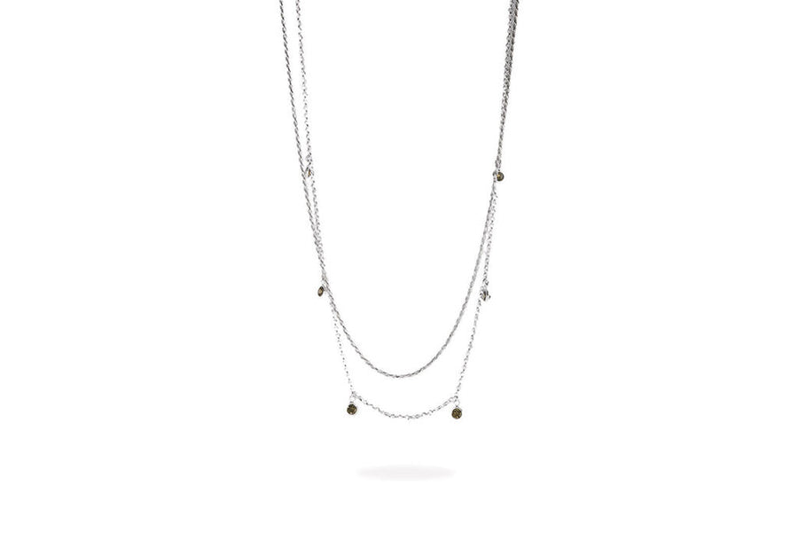 Rope Chain With Olive Cubic Zirconia Dangle Necklace