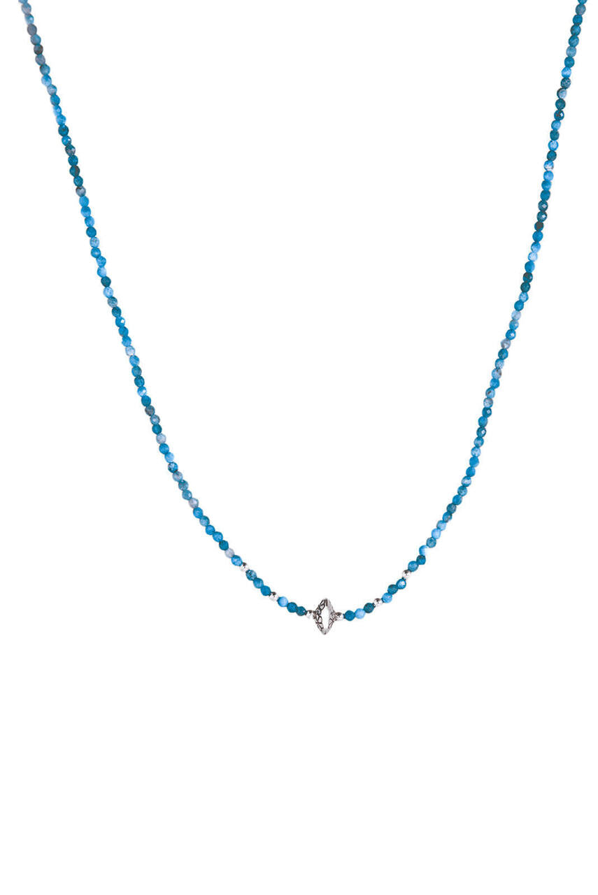 Apatite Necklace with Tribal Bead
