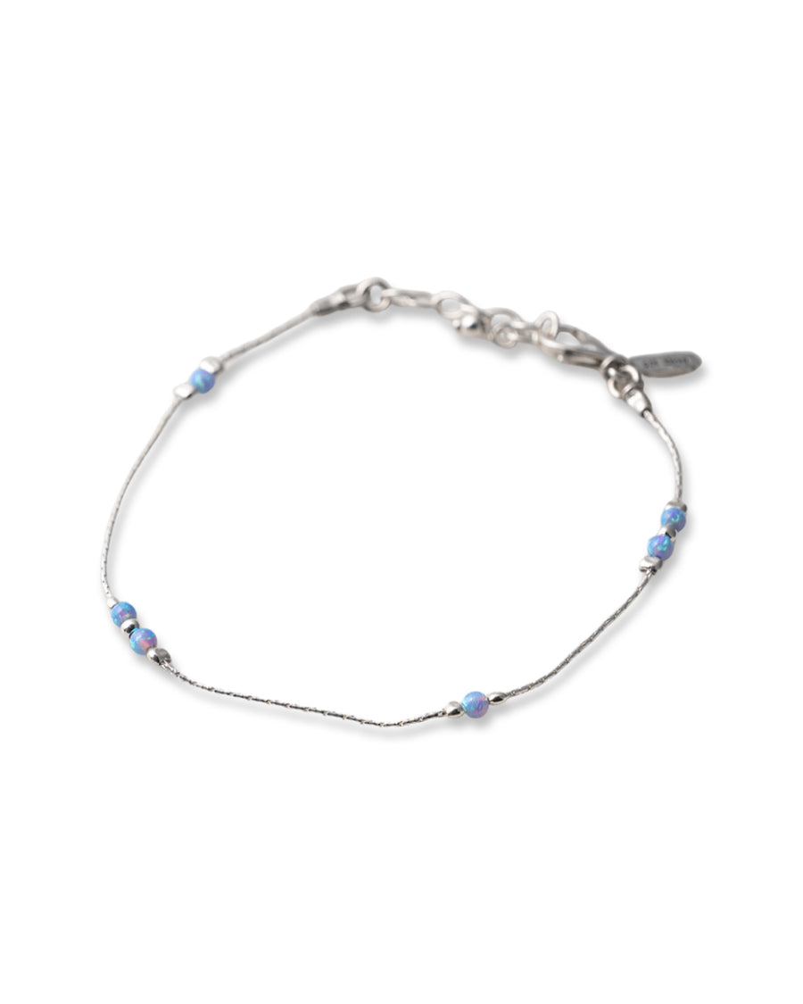 Sterling Silver Bracelet with Blue Opals