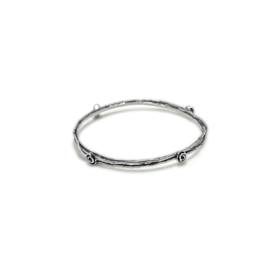 Sterling Silver Bangle with Swirl Knots