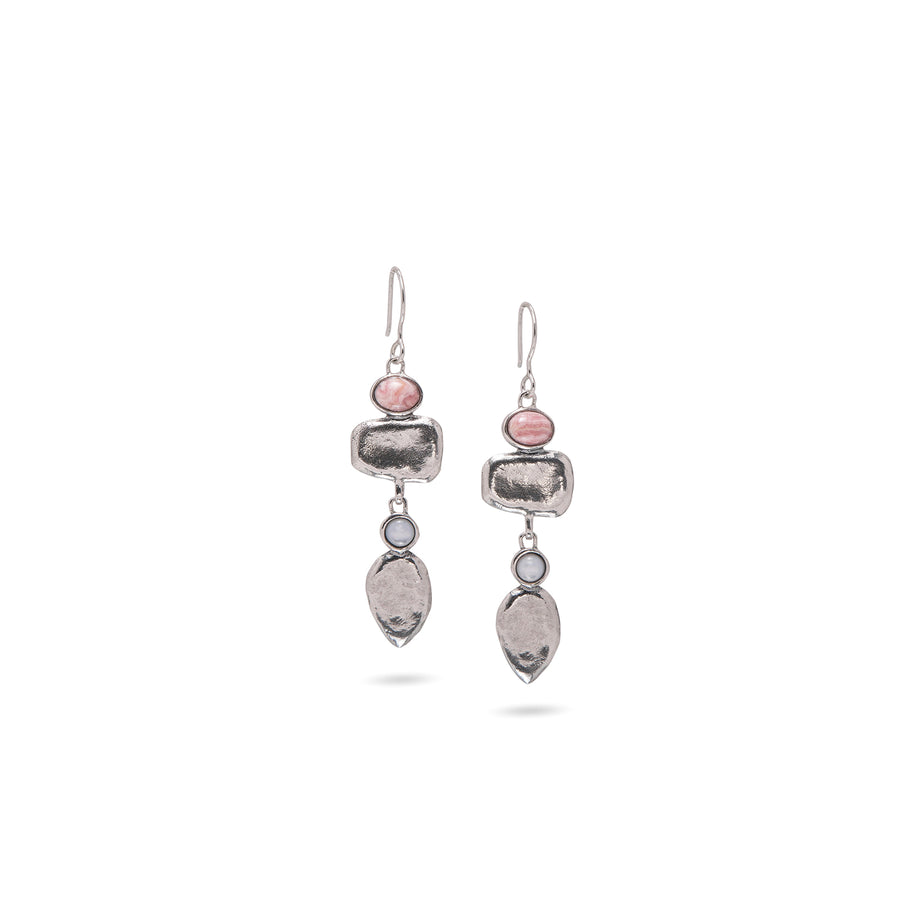 Daring Pinks & Sterling Silver Earrings