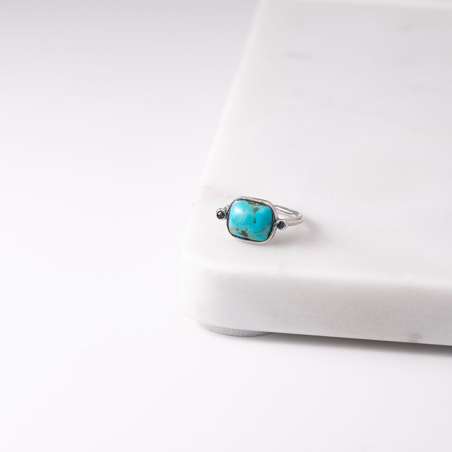 Rounded Square Turquoise Ring