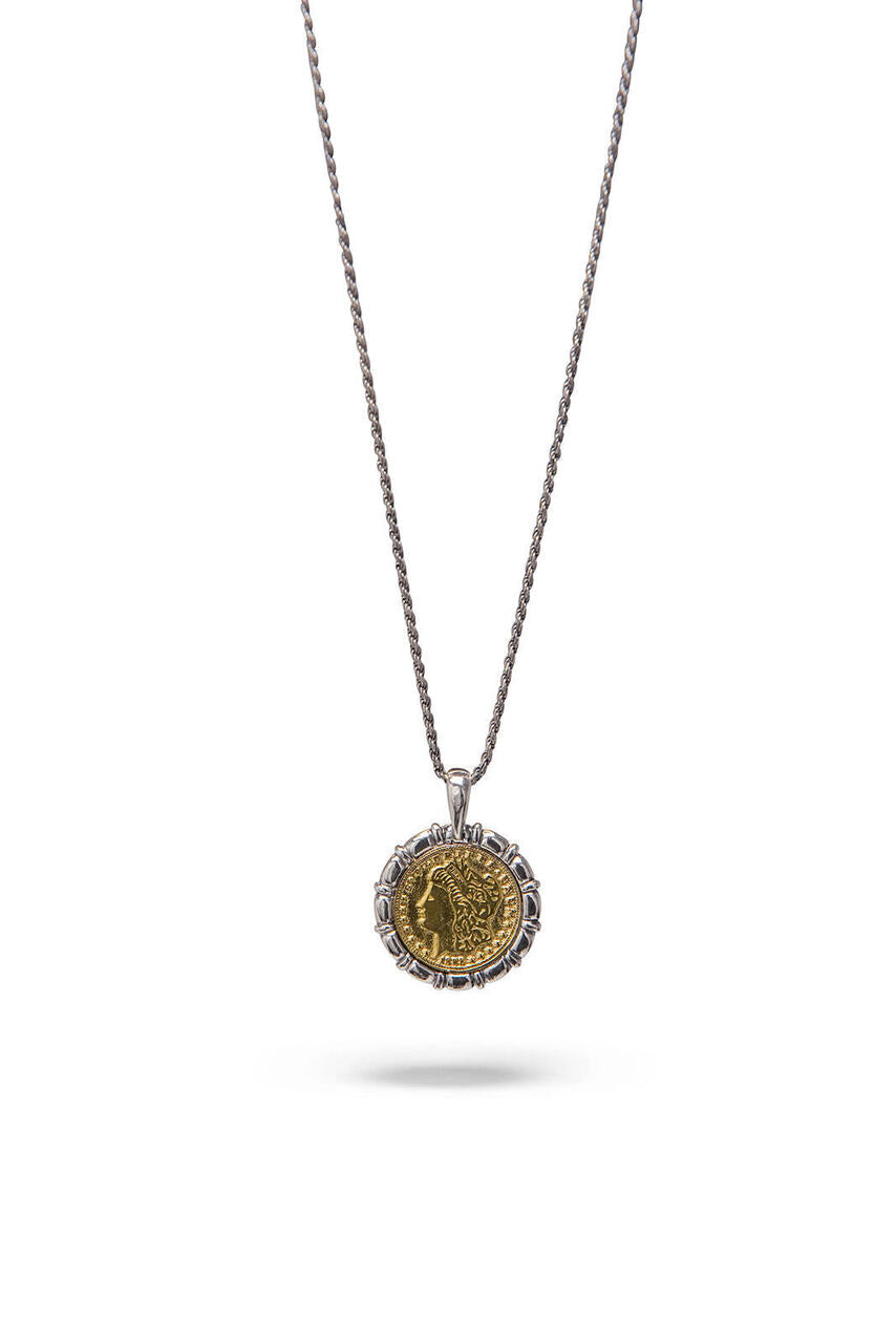 Long Brass Coin Necklace