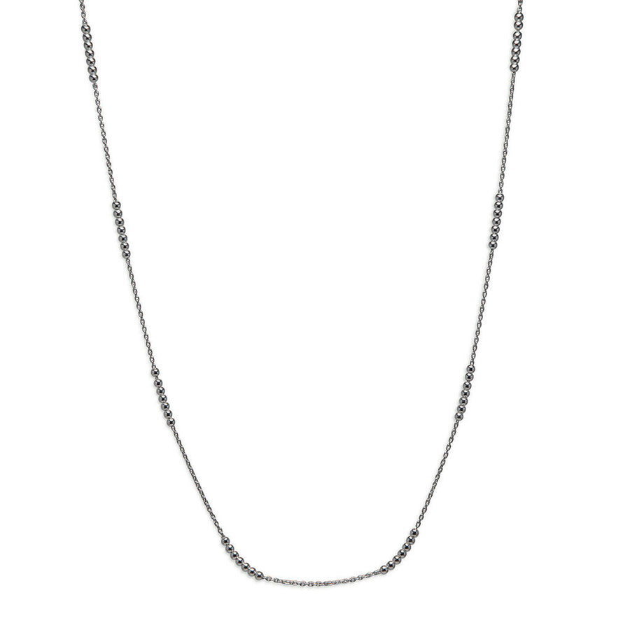 Sterling Silver Beaded Stations Necklace