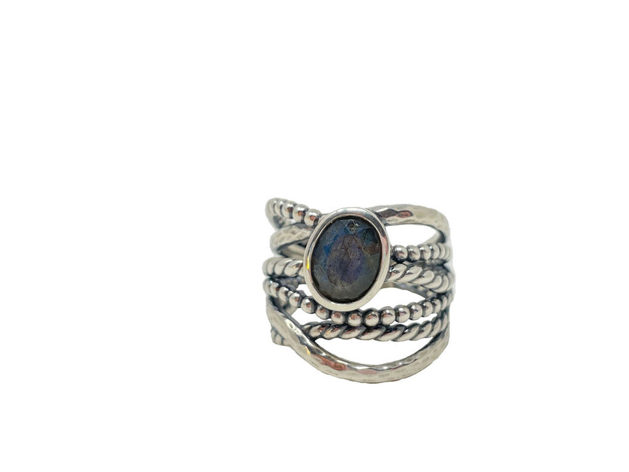 Sterling Silver Vines with Labradorite Ring