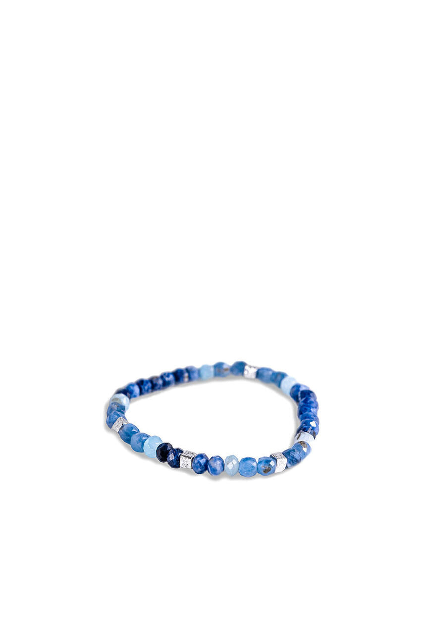 Sodalite & Aquamarine Multi Stone Bead Stretch Bracelet – Opulenza ...